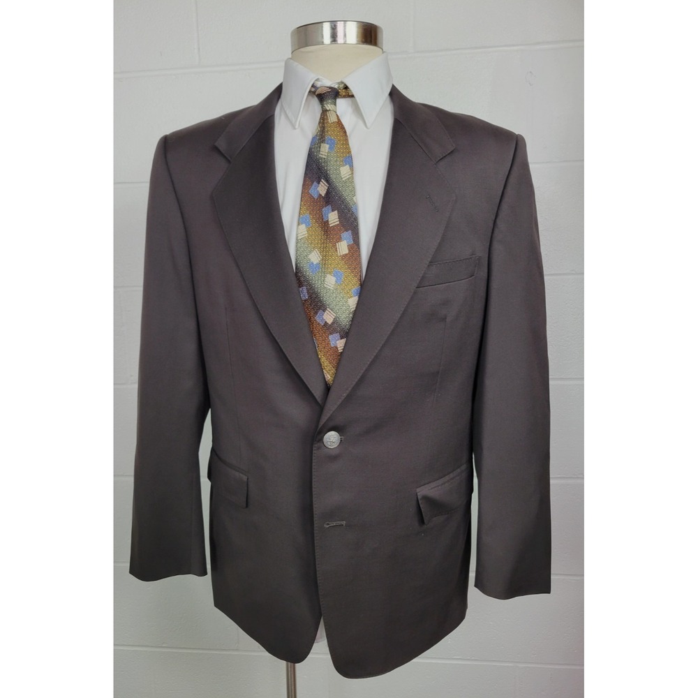 Ascot Chang‎ Mens Brown Super 100s Wool Blazer Vitale Barberis Canonico 42R